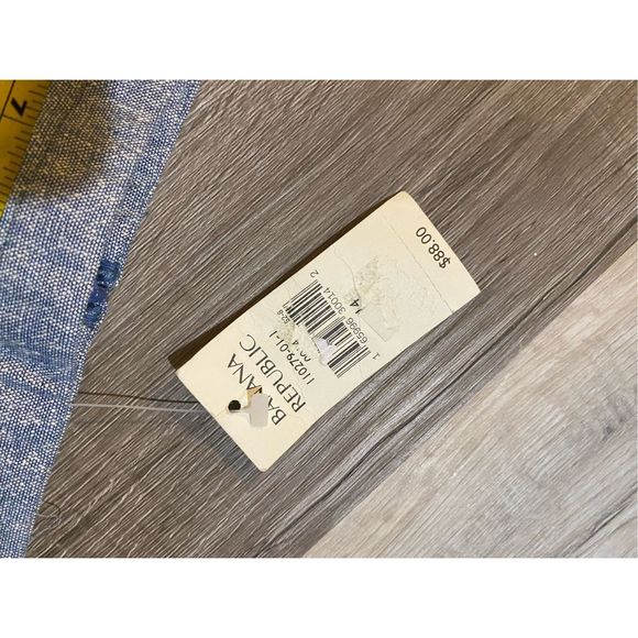 Banana Republic NWT Silk/Linen Blend Blue Textured Pencil Skirt, Sz 14, MSRP $88 - Picture 5 of 11